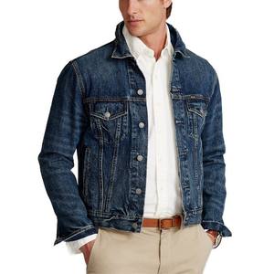 Veste en jean pour homme Flyingkick Enterprises, nouvelle collection 2025, style streetwear, effet usé, bleu personnalisé, écologique - Product Image 1