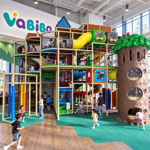 Aire de jeux intérieure <span class=keywords><strong>commerciale</strong></span> Mega Ball Pit avec ponts <span class=keywords><strong>d</strong></span>'accès, toboggans, jeux muraux interactifs, voitures tamponneuses, FEC, conception 3D haute densité personnalisée - Product Image 2