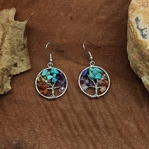 925 <b>Solid</b> Sterling <b>Silver</b> Fine Dangle Earrings Small Delicate Raw Gemstone Boho Artisan Jewelry Rough Cut Natural Multi Gemstone - Product Image 3