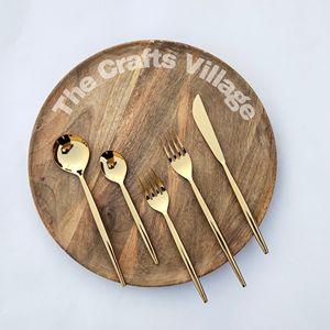 Metal cutlery <b>set</b> with Brass handle design for <b>rustic</b> traditional kitchen <b>dining</b> <b>table</b> setup ideal for daily use and party - Product Image 4