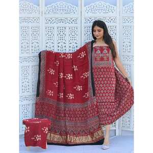 ผ้าสำหรับชุดเดรสทรงเอไลน์ยาวระดับเข่าสำหรับผู้หญิง ผลิตจากผ้าโมดอล ซักได้ เป็นมิตรต่อสิ่งแวดล้อม - Product Image 1