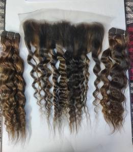 13x4 Cheveux indiens Remy traités frontaux Cheveux humains bouclés naturels non traités - Product Image 1