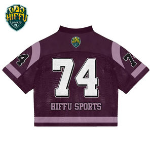 Dernière conception de maillot de football américain avec numéro d'équipe personnalisé prix de gros service OEM de haute qualité maillot de football en maille à la mode - Product Image 2