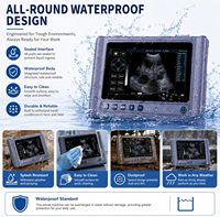 Tragbarer Veterinär-Ultraschallscanner mit 8-Zoll-Linearschallkopf, Wasserdicht, Doppel-Touchscreen und 6,5 MHz Rektalsonde für Rinder, Pferde und Kühe