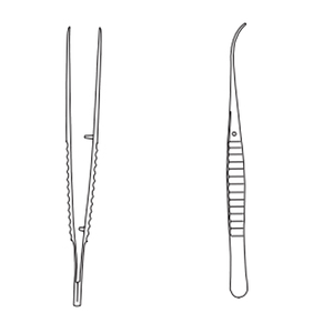 Pinzas Iris Manuales Extra Finas Dentadas de 94 mm de Largo, Curvas, de Acero Inoxidable Quirúrgico, Certificadas por la CE, Fabricante de Instrumentos de Pakistán - Product Image 1