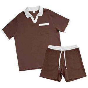 Vente en gros de nouveaux ensembles de shorts d'été décontractés pour hommes ensemble de survêtement uni à manches courtes avec short et t-shirt vêtements de marque pour hommes ensembles 2 pièces - Product Image 1