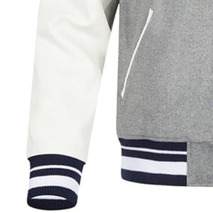 Vente chaude Gris Broderie Personnalisée Conception Varsity Hommes Vestes Letterman Homme Vestes Causal Hiver Vestes pour homme Respirant - Product Image 3