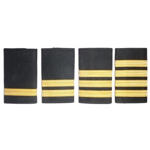 Chất lượng cao epaulet 3 sọc thanh đầu tiên của sĩ quan thanh vàng bạc vàng hoặc đen hoặc trắng Braid trên tối hơn nửa đêm đen - Product Image 3