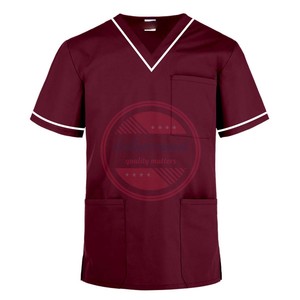 Tops de fregado médico tejidos, camisa de uniforme quirúrgico elástico de Spandex para enfermería, top de fregado médico conveniente y cómodo - Product Image 6