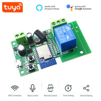 Module d'interrupteur intelligent WiFi Tuya 1 canal 7-32V, relais de télécommande RF433, ouvre-porte de garage sans fil à impulsions et auto-bloquant PST-TYWB-1CH