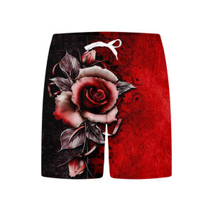 Pantalones cortos de playa informales de verano de calle alta, pantalones cortos de tablero de algodón antiarrugas personalizados, patrón sublimado, decoración de bolsillo, ropa de calle - Product Image 6