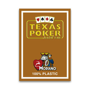 Modiano Texas Poker Brown Jumbo Index 2 100% Cartes à jouer en plastique résistant à l'eau pour joueurs professionnels de fabrication italienne - Product Image 2