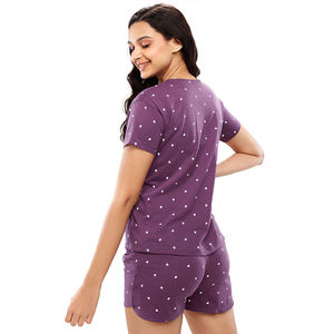 Venta al por mayor de las mujeres Casual Relax fit suave poliéster algodón dulce estampado camiseta y corto mejor para las señoras elegante estampado Floral Co-ord Set - Product Image 4