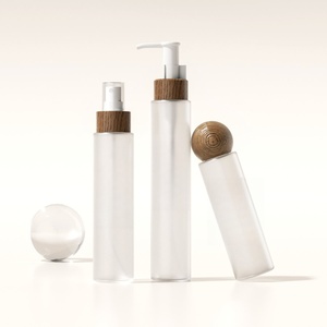 Sang trọng OEM bơm lại <span class=keywords><strong>100ml</strong></span> 120ml <span class=keywords><strong>Pet</strong></span> nhựa Lotion chai với bơm tre cho chăm sóc da huyết thanh cơ thể phun dầu chai - Product Image 6