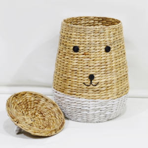 Durable Stylish Water Hyacinth <b>Laundry</b> <b>Bin</b> <b>with</b> <b>Lid</b>, High-Quality Animal Theme For Nursery Clothes Collection - Product Image 1