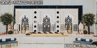 Cadre miroir décoratif de style Rajwada vintage 3D pour fenêtres, toile de fond de mariage personnalisée