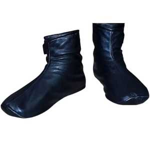 Fermeture éclair noir bas d'hiver adultes hommes et femmes moyen haut Tube doublé polaire épais garder au chaud en cuir musulman prière chaussettes - Product Image 5