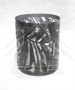 Modern Metal Cut-Out Tealight <b>Candle</b> <b>Holder</b> Geometric Abstract Lantern for Home Luxury Gold & Black Cylindrical Votive <b>Holder</b> - Product Image 4