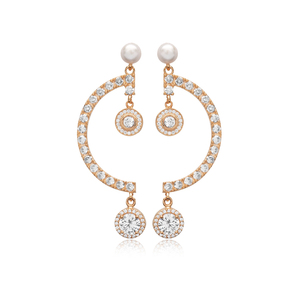 ขายส่ง925เงินสเตอร์ลิงต่างหูโคมระย้าสีขาว CZ หินหัวใจออกแบบชุบทองสำหรับผู้หญิงตุรกีของขวัญเครื่องประดับ - Product Image 6