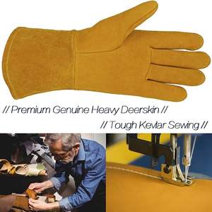 Guantes de soldadura: cuero de piel de venado reforzado, agarre extra Suave, resistente para MIG,TIG, soldadura - Product Image 2