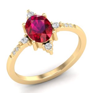 Bagues solitaires en argent sterling 925 de qualité supérieure REYES, moissanite taille ovale, 1,25 carat, pierre précieuse rubis, bijoux fins minimalistes - Product Image 2