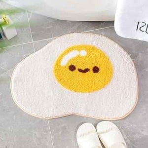 Tapis de bain touffeté en coton doux de luxe touffeté à la main avec motif ovale Tapis en laine lavable en machine pour la maison ou l'hôtel - Product Image 1
