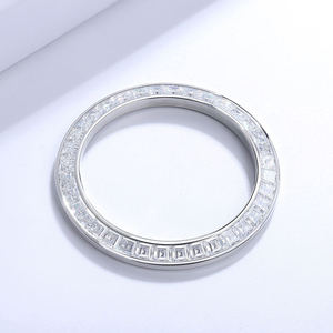 Lunette de montre en diamant moissanite, claire, glacée, luxe, acier inoxydable, lunette de remplacement personnalisée pour la personnalisation de la montre - Product Image 5