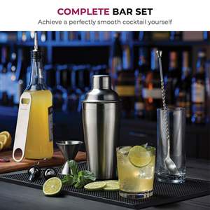 7-Piece Stainless Steel Cocktail Shaker Set Custom Logo <b>Bar</b> <b>Tool</b> with Mini Boston and Martini Jigger for Bartenders - Product Image 2