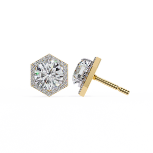 18K Gold Unique Earring with Lab-Grown Diamond Premium Diamond Earrings - Product Image 4
