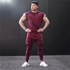 Haute qualité 240Gsm usine conception de logo personnalisé ample surdimensionné sans manches débardeur T-Shirt pour hommes tricoté Style décontracté - Product Image 1