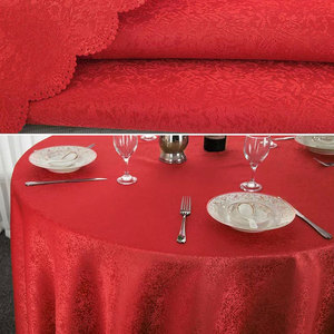 Tovaglia Jacquard di fascia alta Hotel per matrimonio 120 copri tavolo rotondo in poliestere antipolvere per tavolino da ristorante casa - Product Image 3