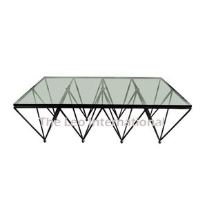 Mesa Consola de Acero Inoxidable con Tapa de Madera, Forma Cuadrada, Estilo Lujoso, Diseño Moderno, Mesa Decorativa Encajable - Product Image 5