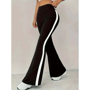 Pantalon de yoga taille haute pour femme, style espagnol, avec détails latéraux, 29138 - Noir - Product Image 1