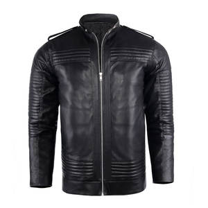 Chaqueta de cuero de calidad superior para hombre estilo con chaqueta de cuero de vaca 100% original a la venta - Product Image 1