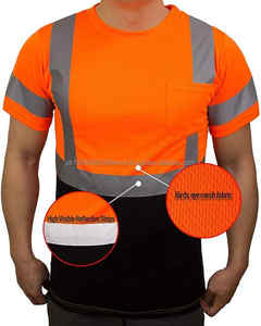 Camisetas de Alta Visibilidad Reflectantes de Seguridad de Manga Larga Color Rojo al por Mayor - Product Image 6