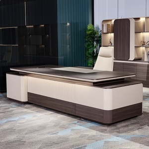 Escritorio Ejecutivo Moderno de Madera MDF Marrón, Diseño Modular, Estación de Trabajo Comercial, Mesa de Computadora para Gerentes, Mesa de Oficina para Jefes TOP S - Product Image 5