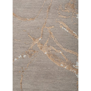 พรม Urban Pause Ela-302 ทอมือจากขนสัตว์และไหม สีเทาและดำ ลายแบบนามธรรม ทอแบบเรียบ สำหรับบ้าน ห้องโถง ห้องพัก - Kavi - Product Image 3