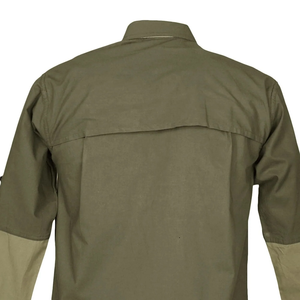 Chemise de chasse en plein air pour hommes 100% coton respirant léger évacuant l'humidité séchage rapide logo personnalisé commande personnalisée - Product Image 6