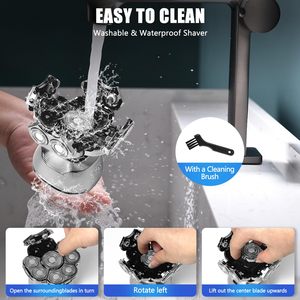 Tondeuse Électrique Étanche IPX7 pour Hommes, Rasoir Rotatif Sans Fil Humide/Sèche avec Lame de Rechange, Lavable - Product Image 2