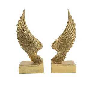 Juego de 2 sujetalibros de piña con acabado dorado de lujo para la decoración elegante de la oficina en casa y la estantería, hechos a mano de La India - Product Image 6