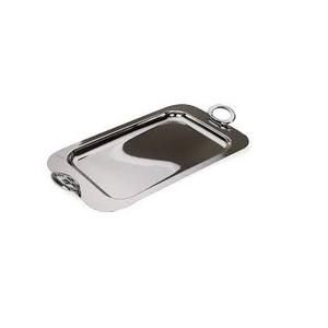Glossy Finished Stainless Steel Serving <b>Tray</b> With Easy Carrying Handle Metal Serving <b>Tray</b> Wholesaler - Product Image 1