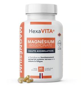 Cápsulas de Bisglicinato de Magnesio con Extracto Herbal, 60 Unidades, Suministro para 30 Días, Mejora la Memoria y el Sueño, Hexa3 - Product Image 1