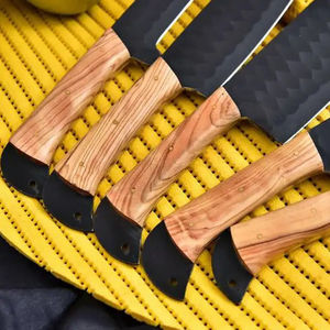 Ensemble de couteaux de chef Burraq Professional 5 pièces en acier carbone fait main, manche en bois, ambidextre, passe au lave-vaisselle, couteaux de cuisine modernes - Product Image 6