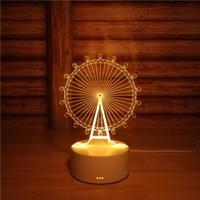 Télécommande tactile multicolore Base ronde Cadeau d'événement de festival Tableau acrylique personnalisé d'anime Illusion 3D Veilleuse LED