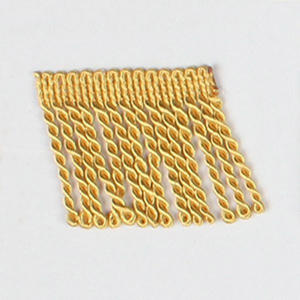 การตัดเย็บผ้าฝ้ายสีเบจสีขาวสีเบจขอบพู่สำหรับงานฝีมือพรมพรม - Product Image 3