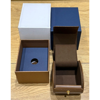 Caja de Reloj Marrón Original de Marca Genuina con Estuche de Viaje de Cuero, Caja Completa para Almacenamiento de Relojes, Material de Madera PU Cuadrada