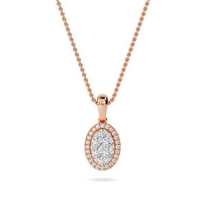 Colgante de Diamantes Redondos Cultivados en Laboratorio de 0.50 Ct, Claridad F-G VS+, en Platino, Regalo de Aniversario de Bodas - Product Image 2