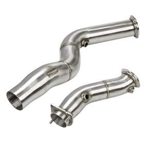 Knalpot Downpipe untuk 2015-2024 BMW S55 mesin M3 M4 M2 F80 F82 F83 <span class=keywords><strong>3</strong></span>.0L L6 <span class=keywords><strong>3</strong></span>-inci Downpipe knalpot T-304 stok Stainless USA - Product Image 3