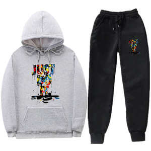 Venta al por mayor Mens Jogger Pants Set Sudaderas con capucha Ropa deportiva Hombres Chándal Hombres Sudadera y Joggers Chándal Set - Product Image 3