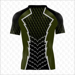 Rash Guard BJJ secado rápido Jiu Jitsu Rash Guard color personalizado transpirable manga corta MMA Rash Guard para hombre OEM personalizado - Product Image 6